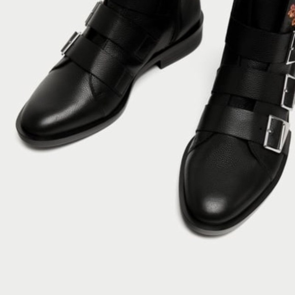 Zara Embroidered Floral Leather Boots - Picture 2 of 7